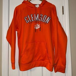 Champion Clemson University Tigers Hoodie Orange Pullover Sweatshirt Mens Medium